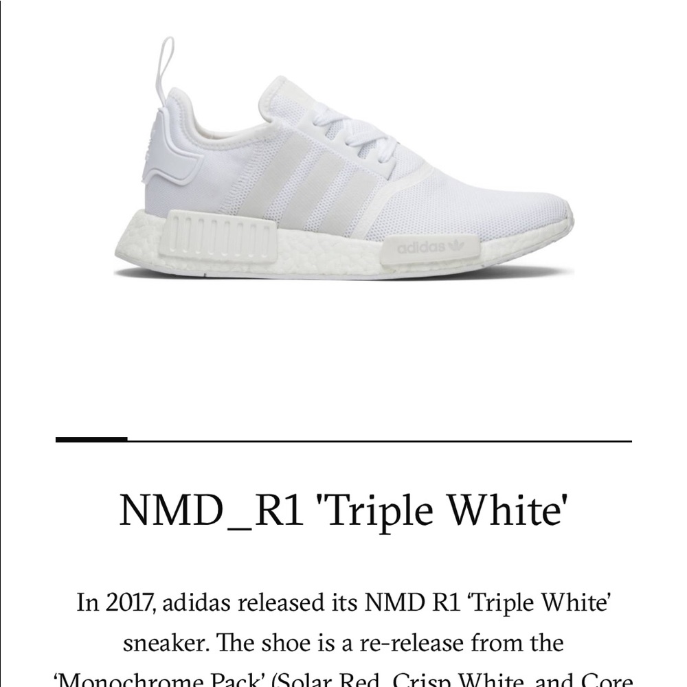 Adidas NMD R1 in Triple White